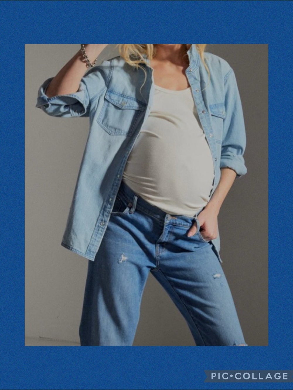 HATCH The Denim Maternity Shirt, L